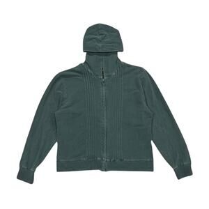 ★ Woolrich Green Zip-Up Women’s Hoodie w/ Vertical Pleated Stitching ★